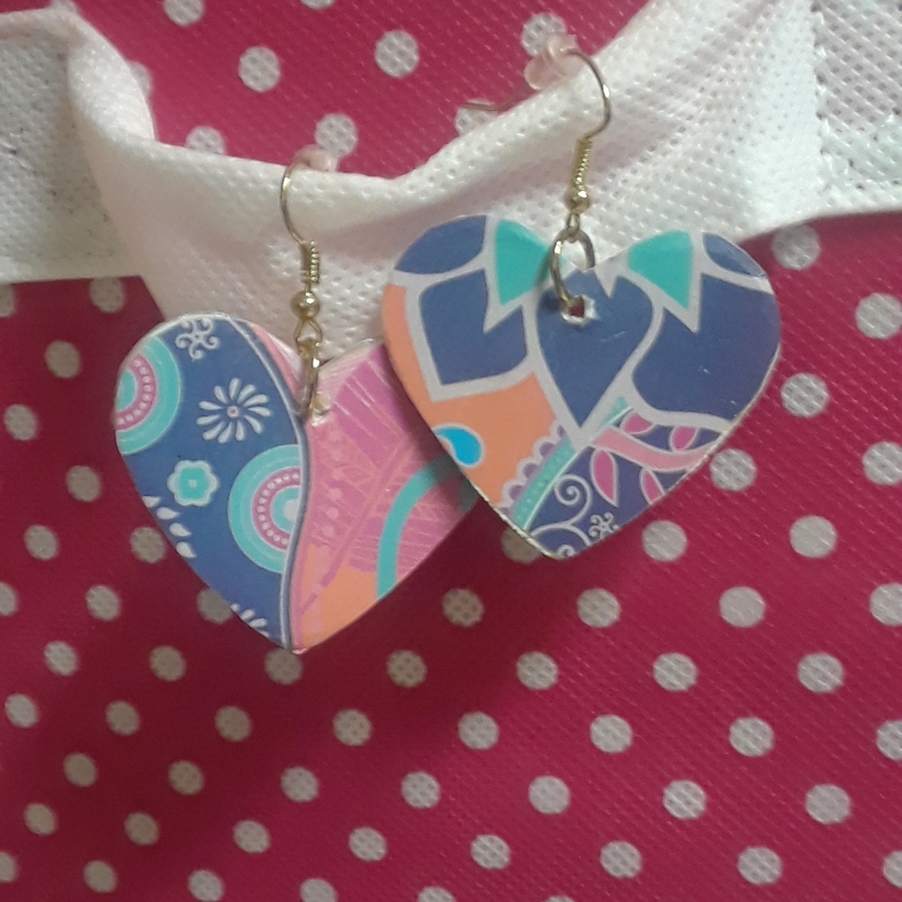 Hand-crafted heart earrings